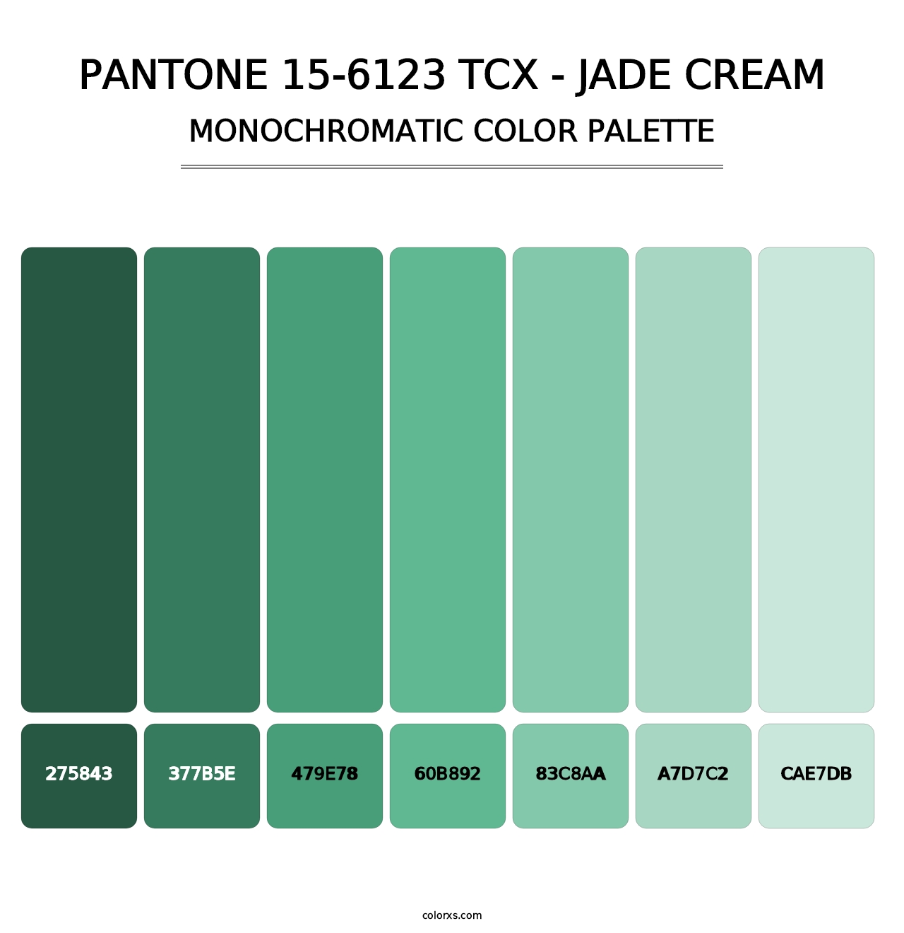 PANTONE 15-6123 TCX - Jade Cream - Monochromatic Color Palette