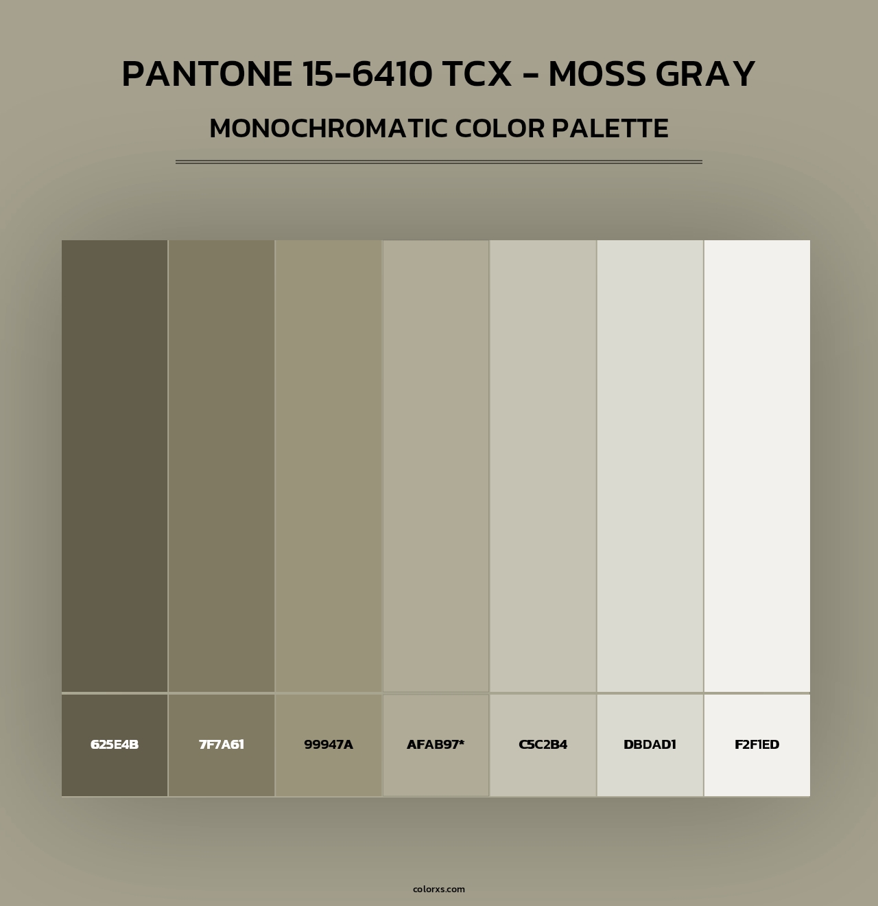 PANTONE 15-6410 TCX - Moss Gray - Monochromatic Color Palette