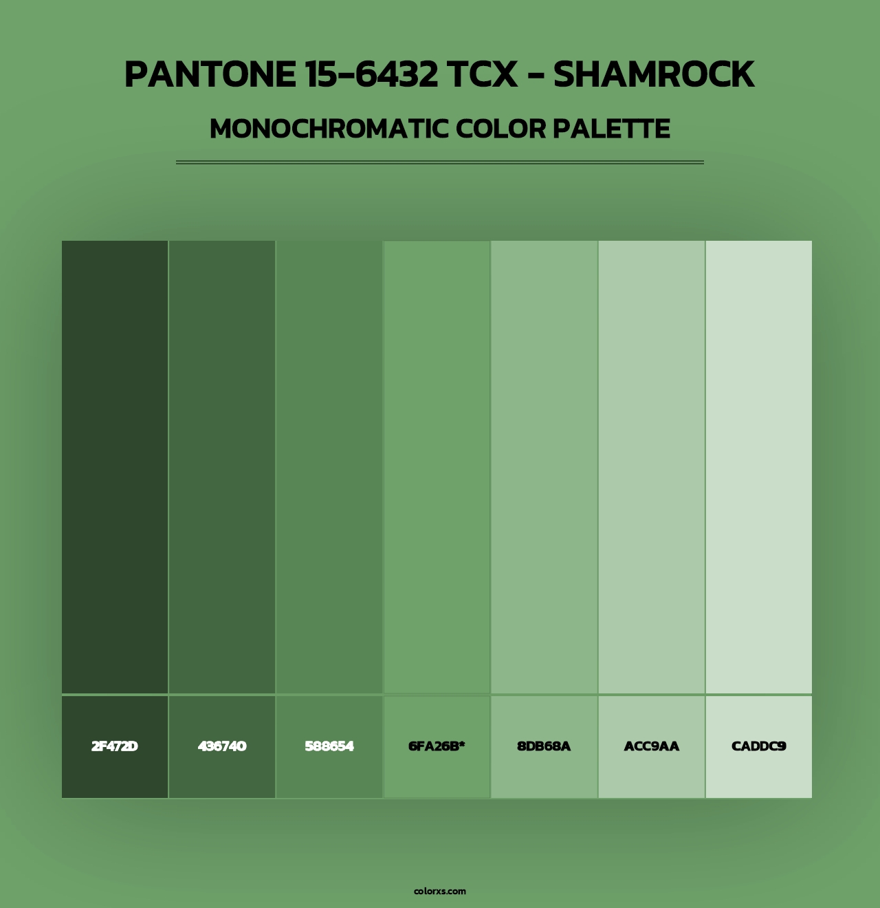 PANTONE 15-6432 TCX - Shamrock - Monochromatic Color Palette