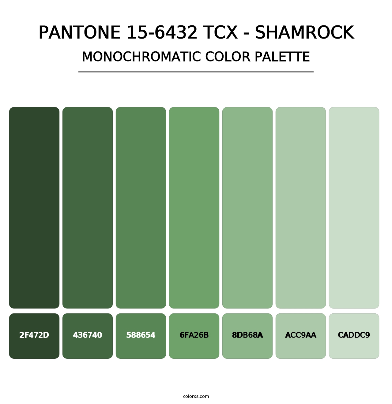PANTONE 15-6432 TCX - Shamrock - Monochromatic Color Palette