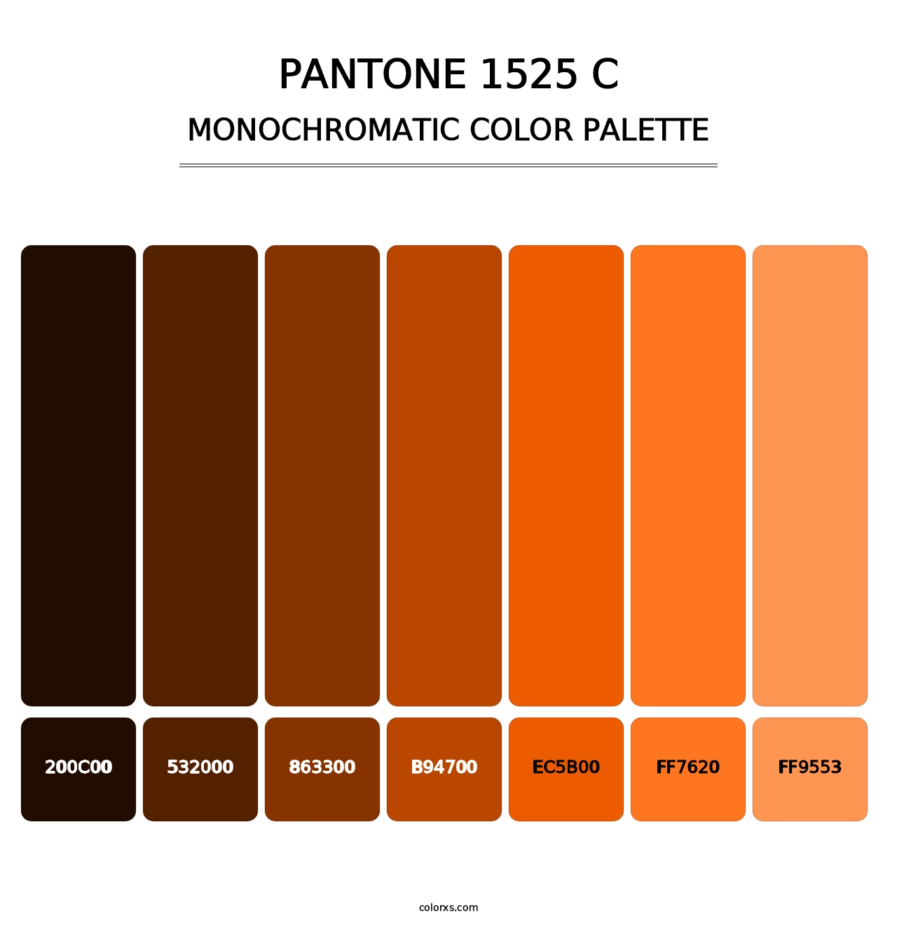 PANTONE 1525 C - Monochromatic Color Palette