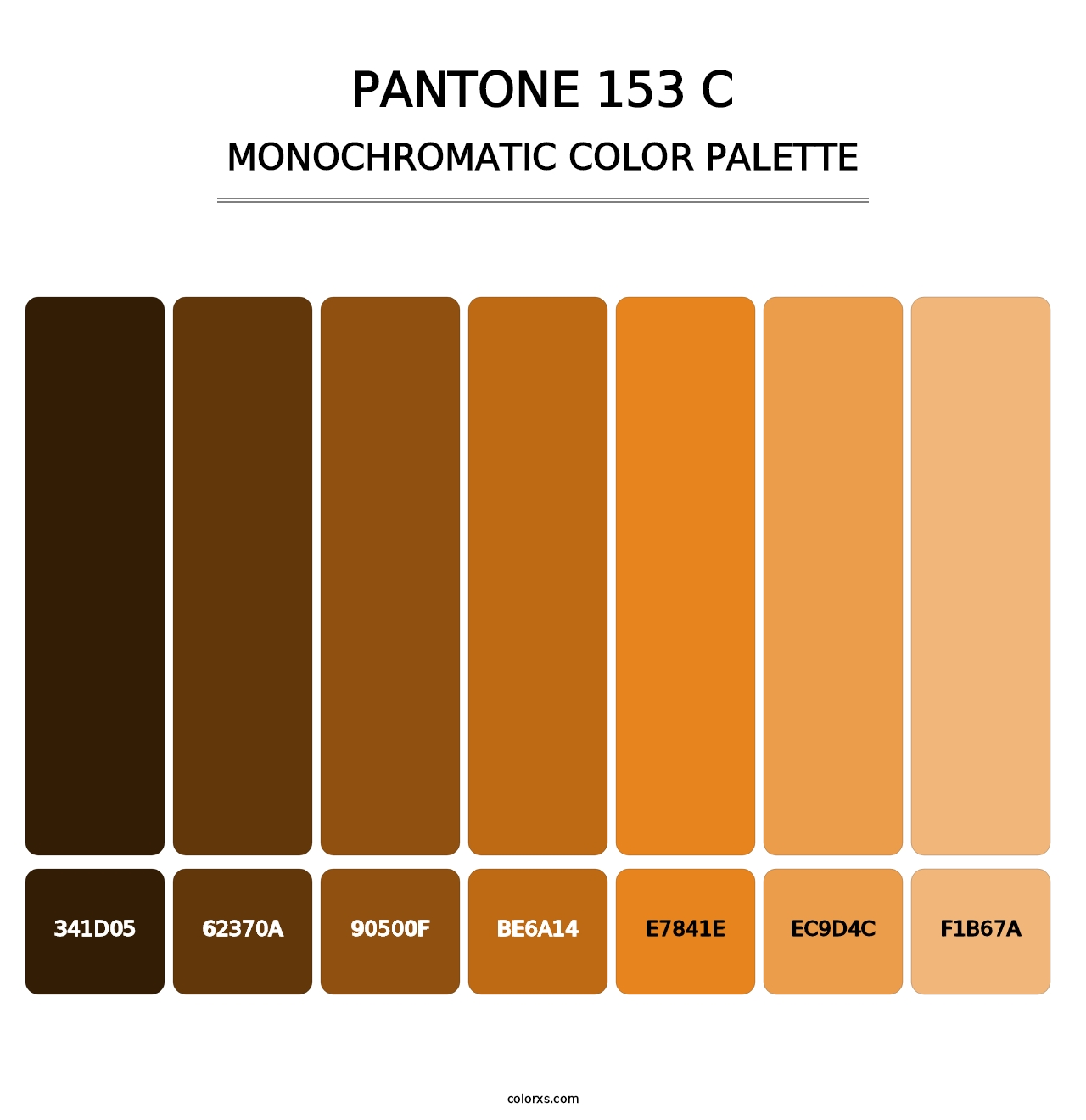 PANTONE 153 C - Monochromatic Color Palette