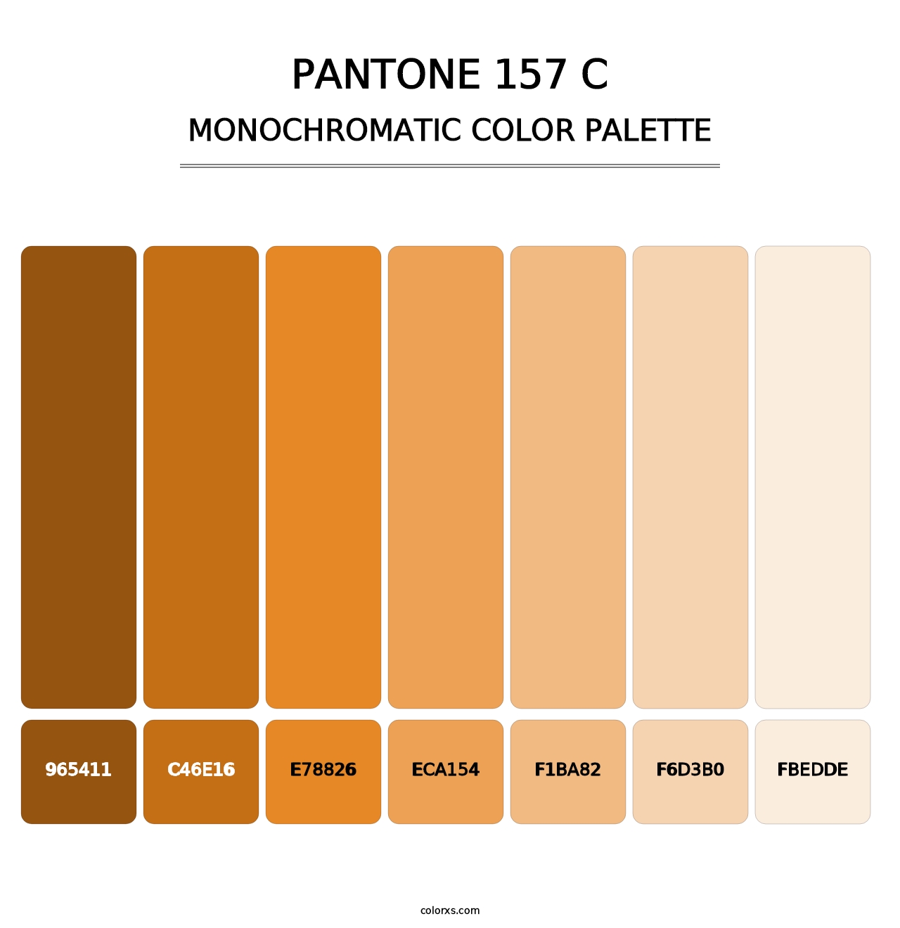 PANTONE 157 C - Monochromatic Color Palette