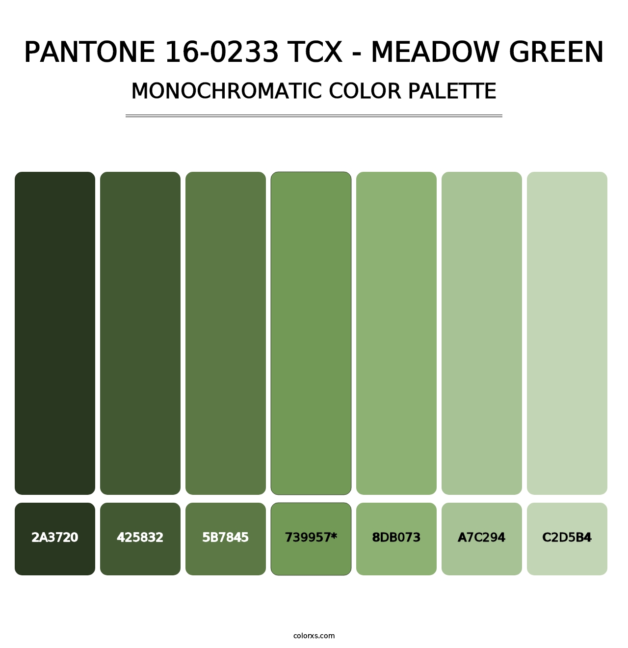PANTONE 16-0233 TCX - Meadow Green - Monochromatic Color Palette