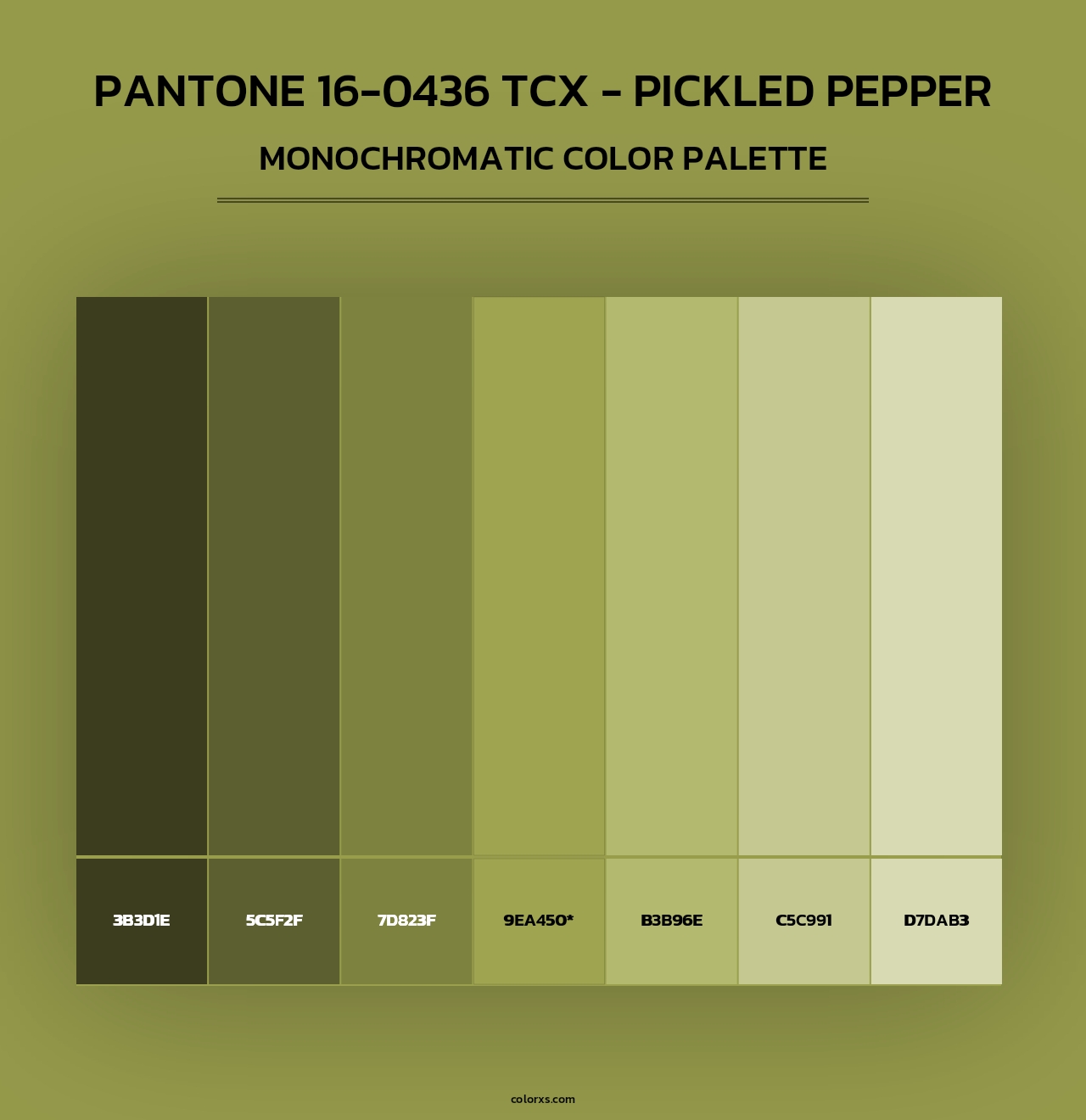 PANTONE 16-0436 TCX - Pickled Pepper - Monochromatic Color Palette