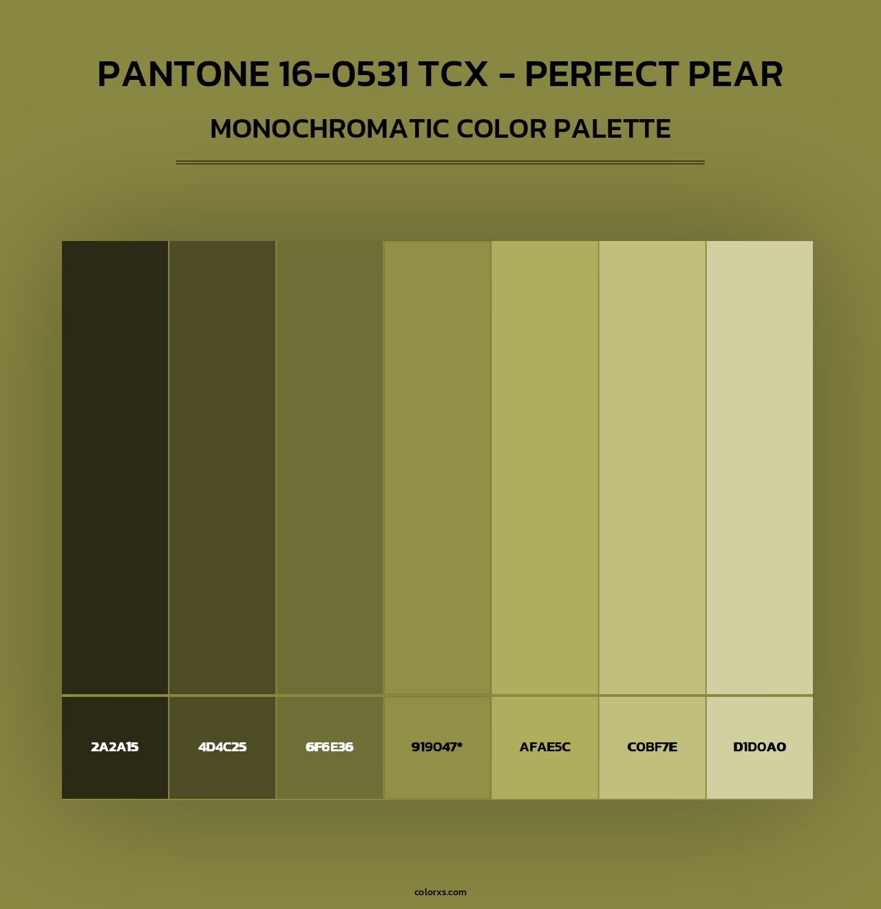 PANTONE 16-0531 TCX - Perfect Pear - Monochromatic Color Palette
