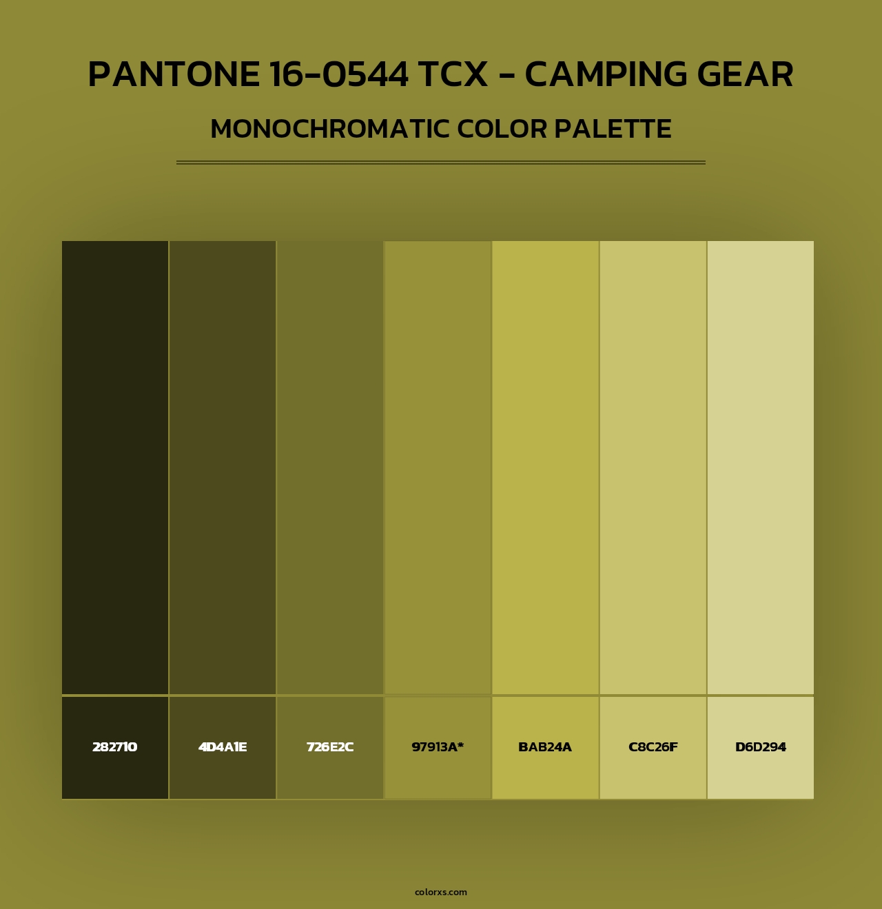 PANTONE 16-0544 TCX - Camping Gear - Monochromatic Color Palette