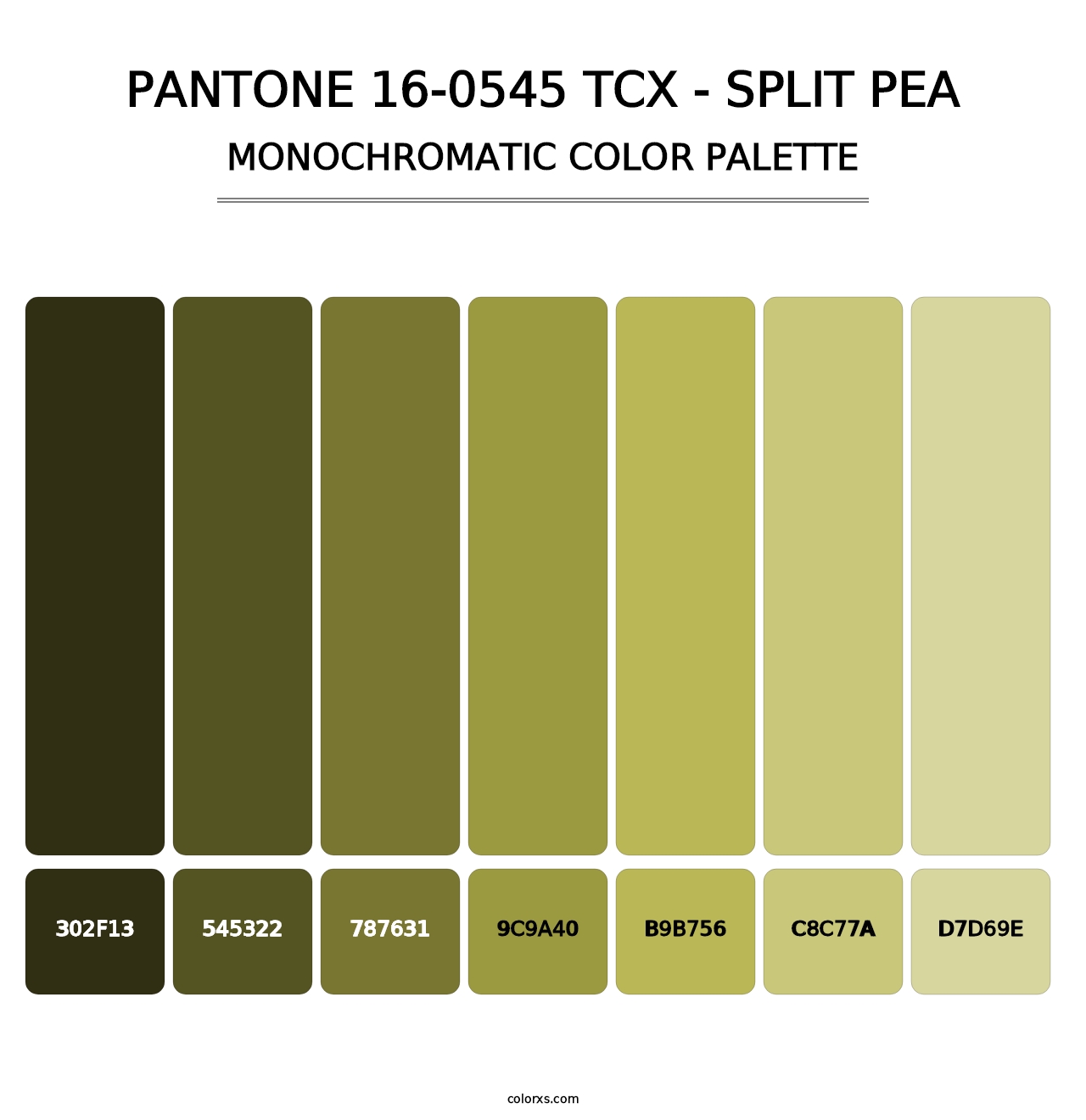 PANTONE 16-0545 TCX - Split Pea - Monochromatic Color Palette