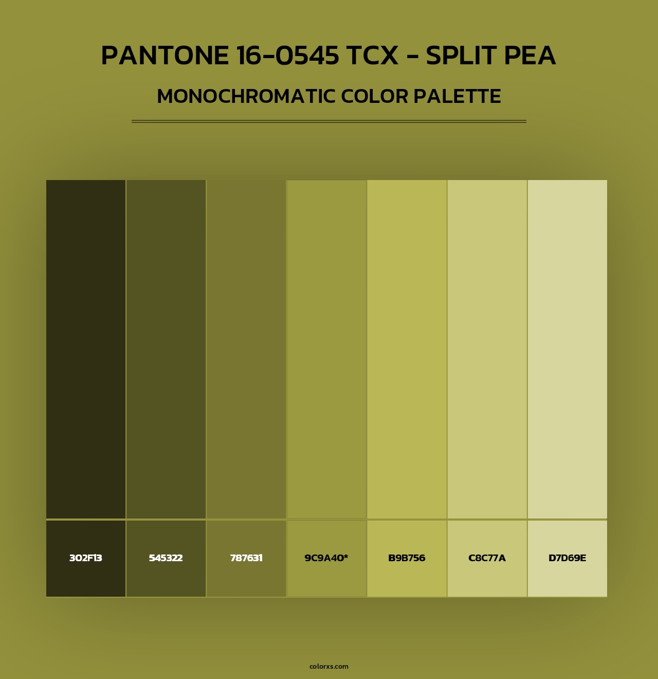 PANTONE 16-0545 TCX - Split Pea - Monochromatic Color Palette