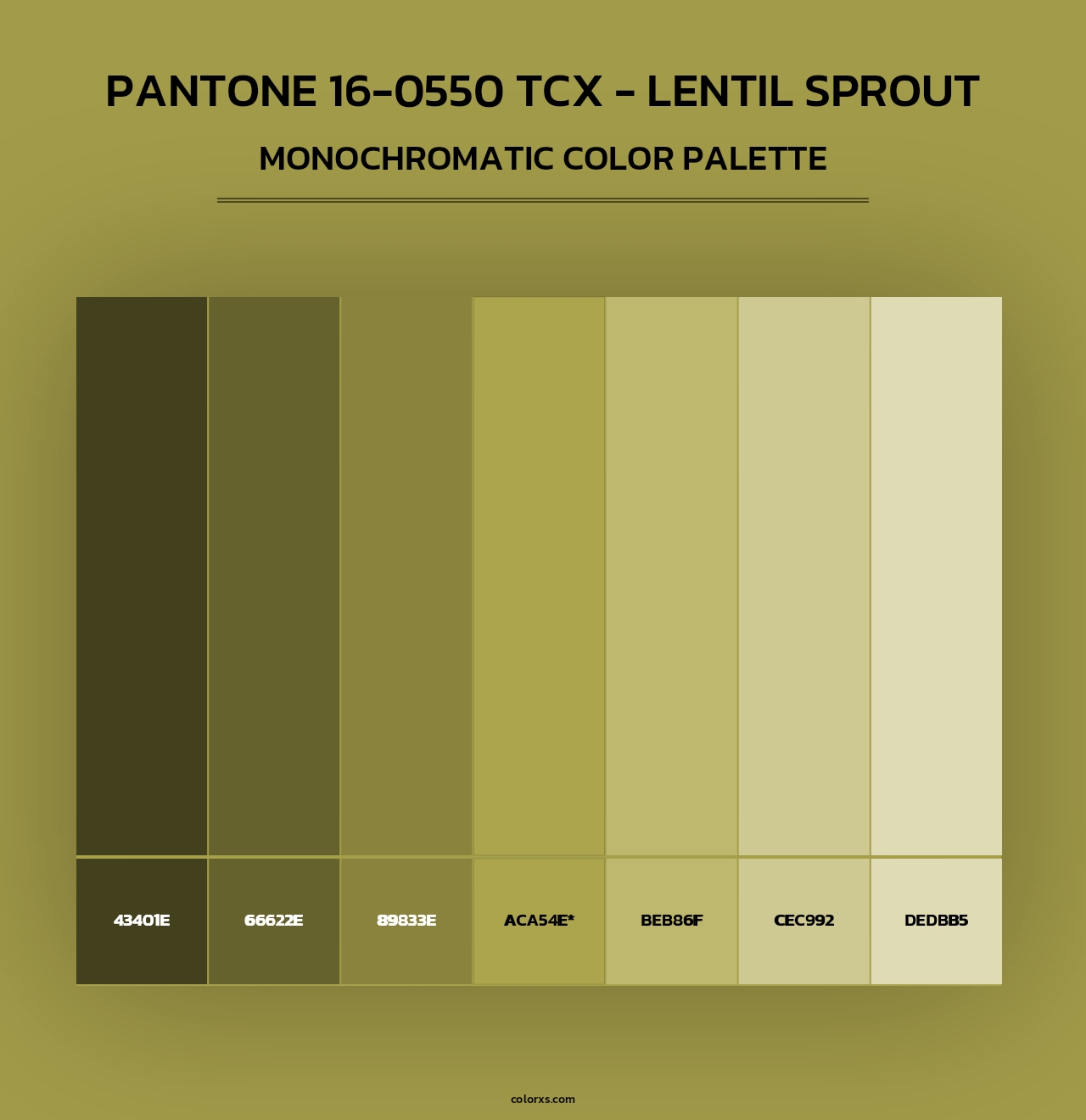 PANTONE 16-0550 TCX - Lentil Sprout - Monochromatic Color Palette