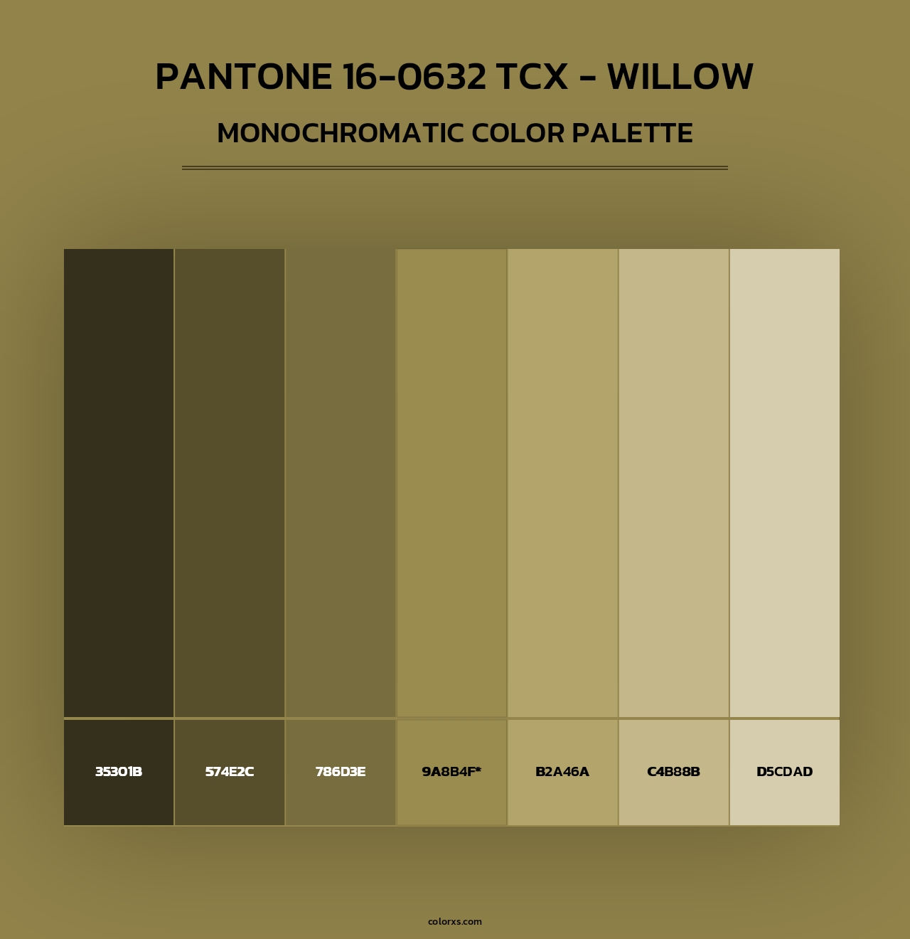 PANTONE 16-0632 TCX - Willow - Monochromatic Color Palette