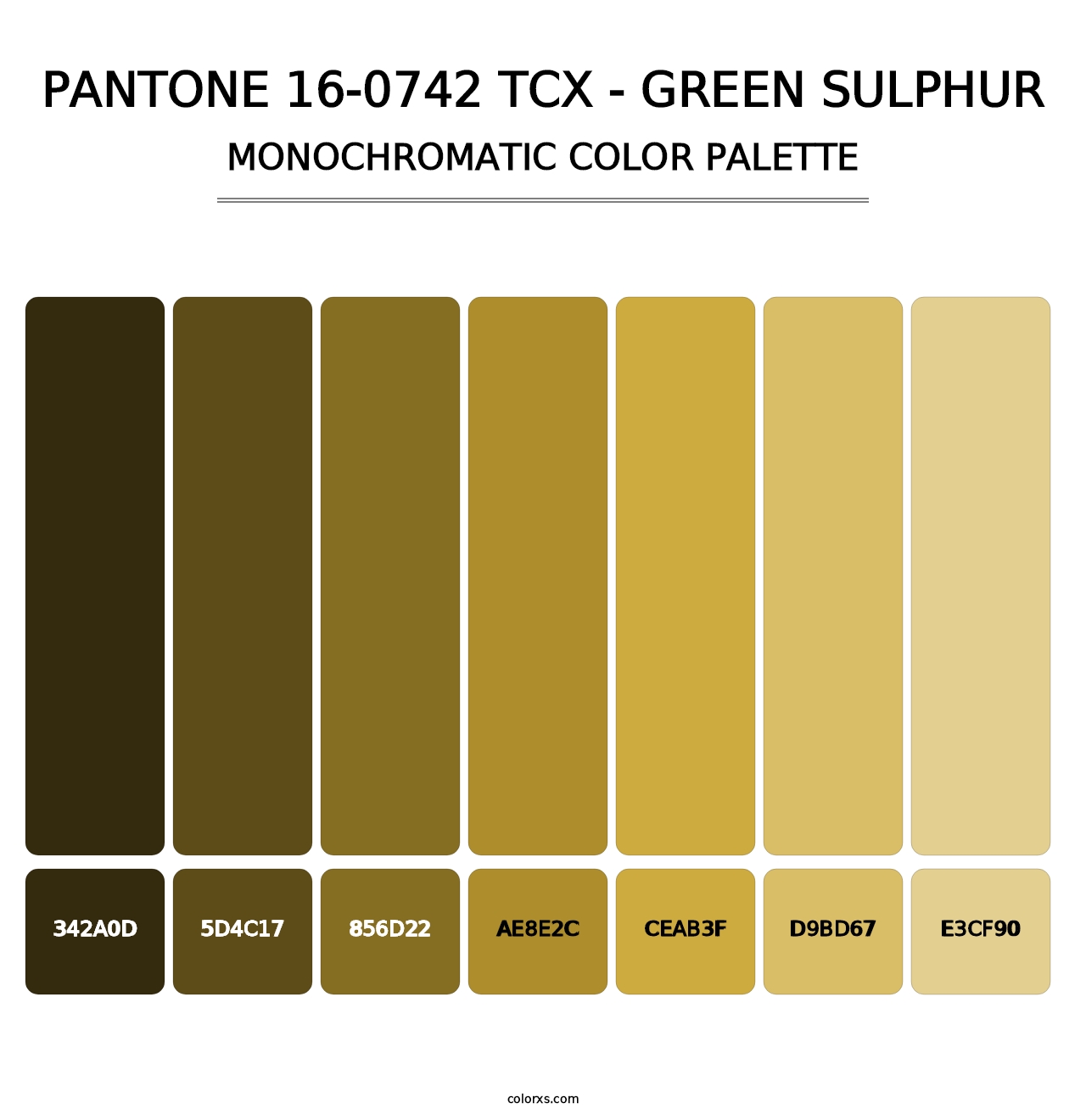 PANTONE 16-0742 TCX - Green Sulphur - Monochromatic Color Palette