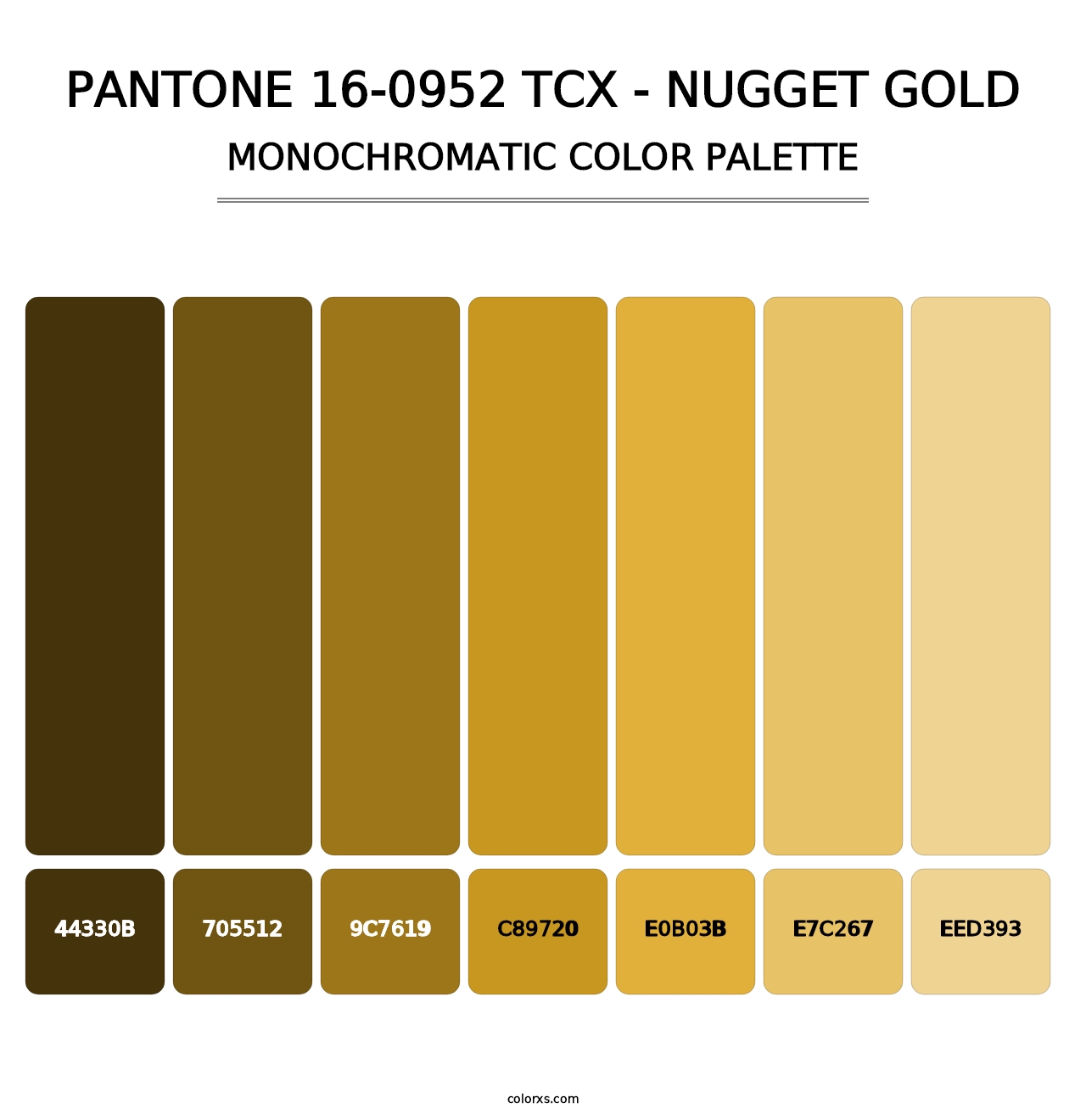 PANTONE 16-0952 TCX - Nugget Gold - Monochromatic Color Palette