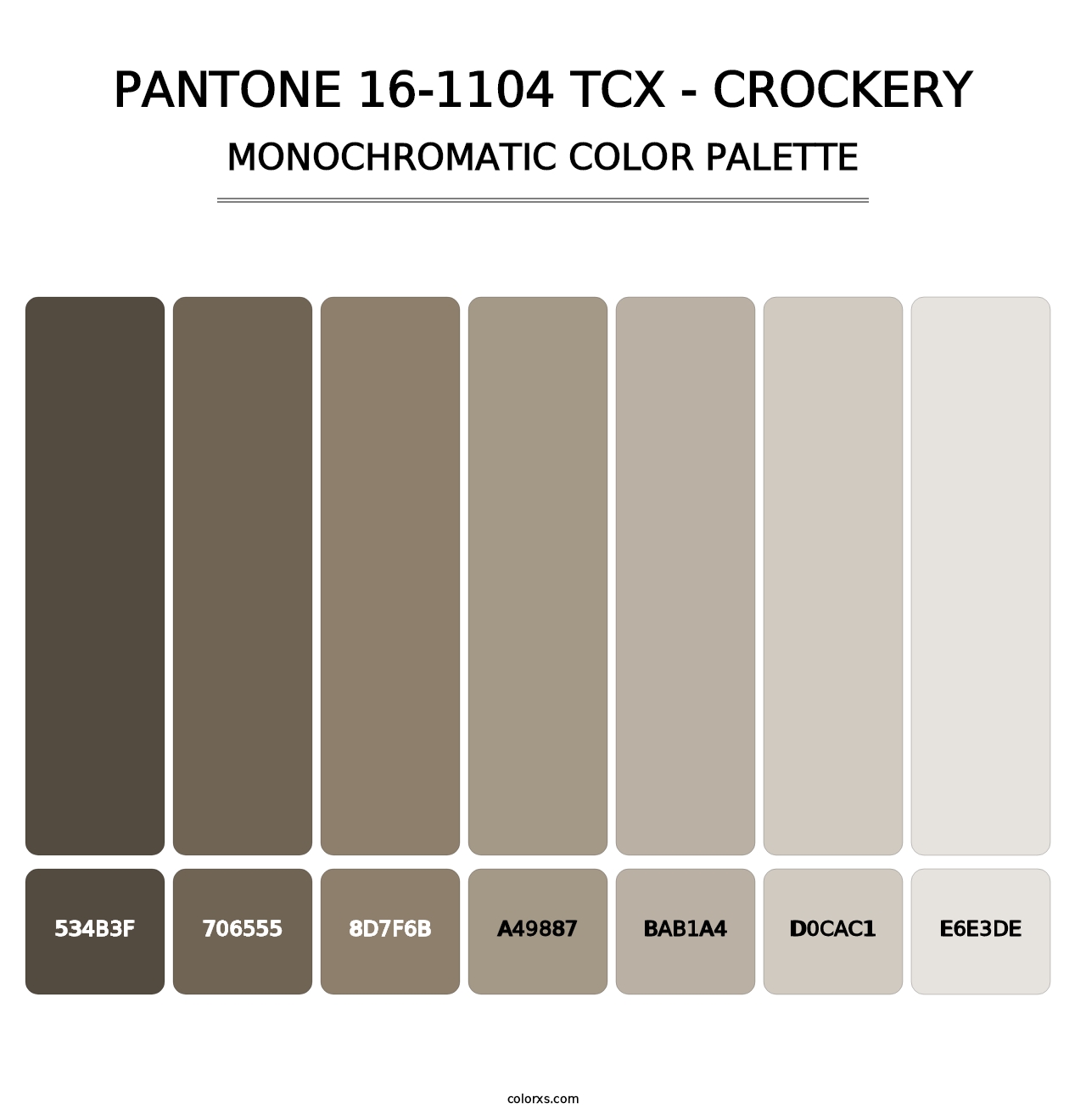 PANTONE 16-1104 TCX - Crockery - Monochromatic Color Palette