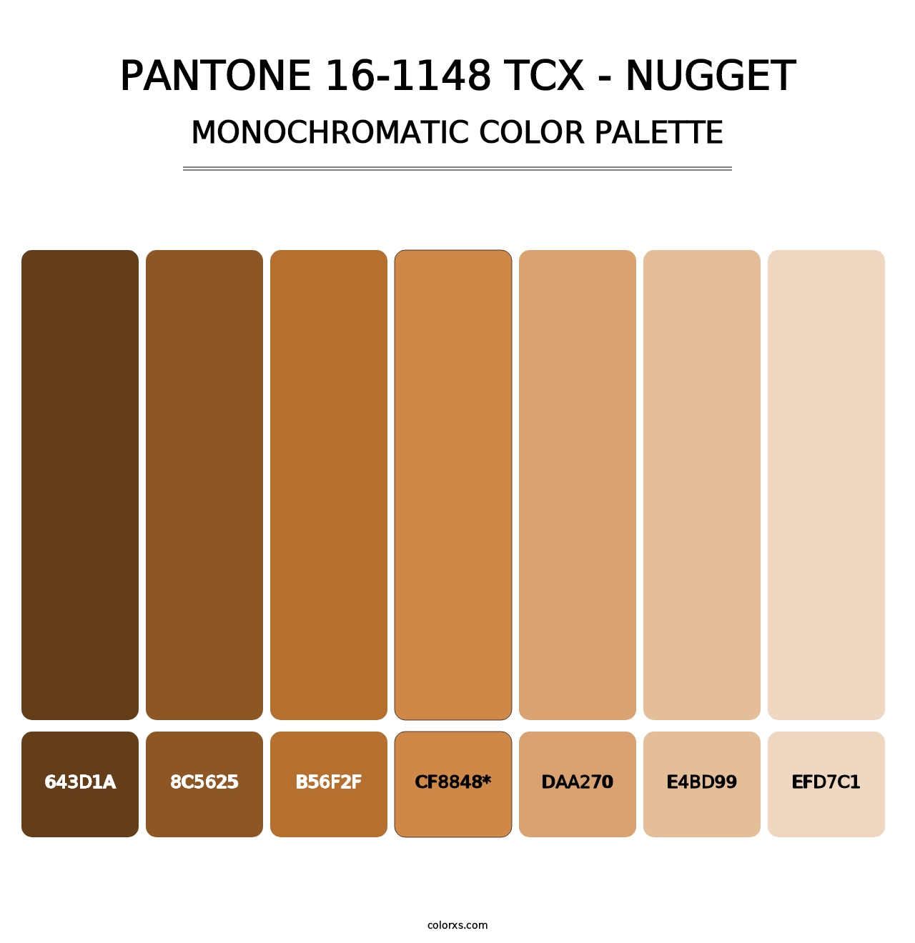 PANTONE 16-1148 TCX - Nugget - Monochromatic Color Palette