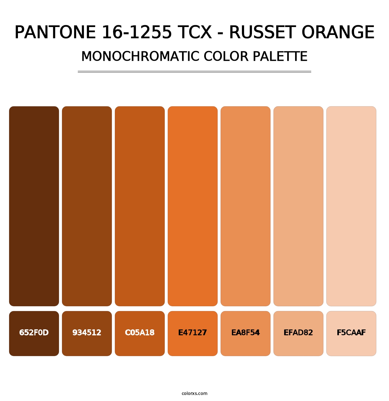 PANTONE 16-1255 TCX - Russet Orange - Monochromatic Color Palette
