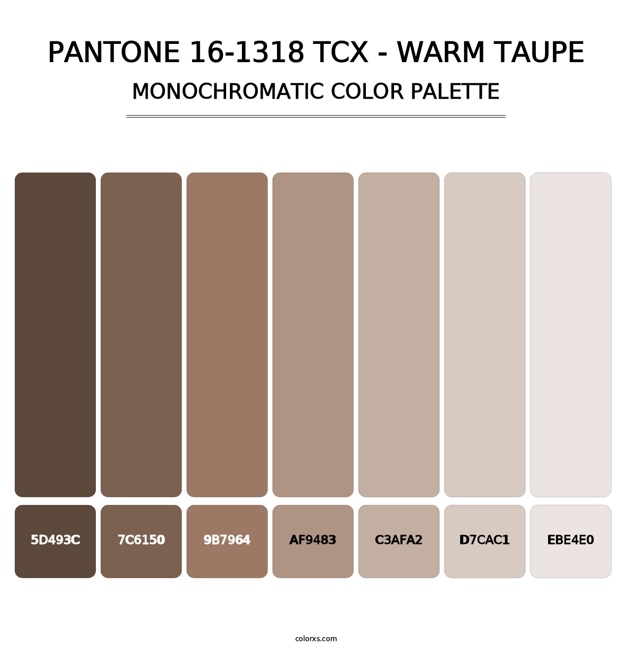 PANTONE 16-1318 TCX - Warm Taupe - Monochromatic Color Palette