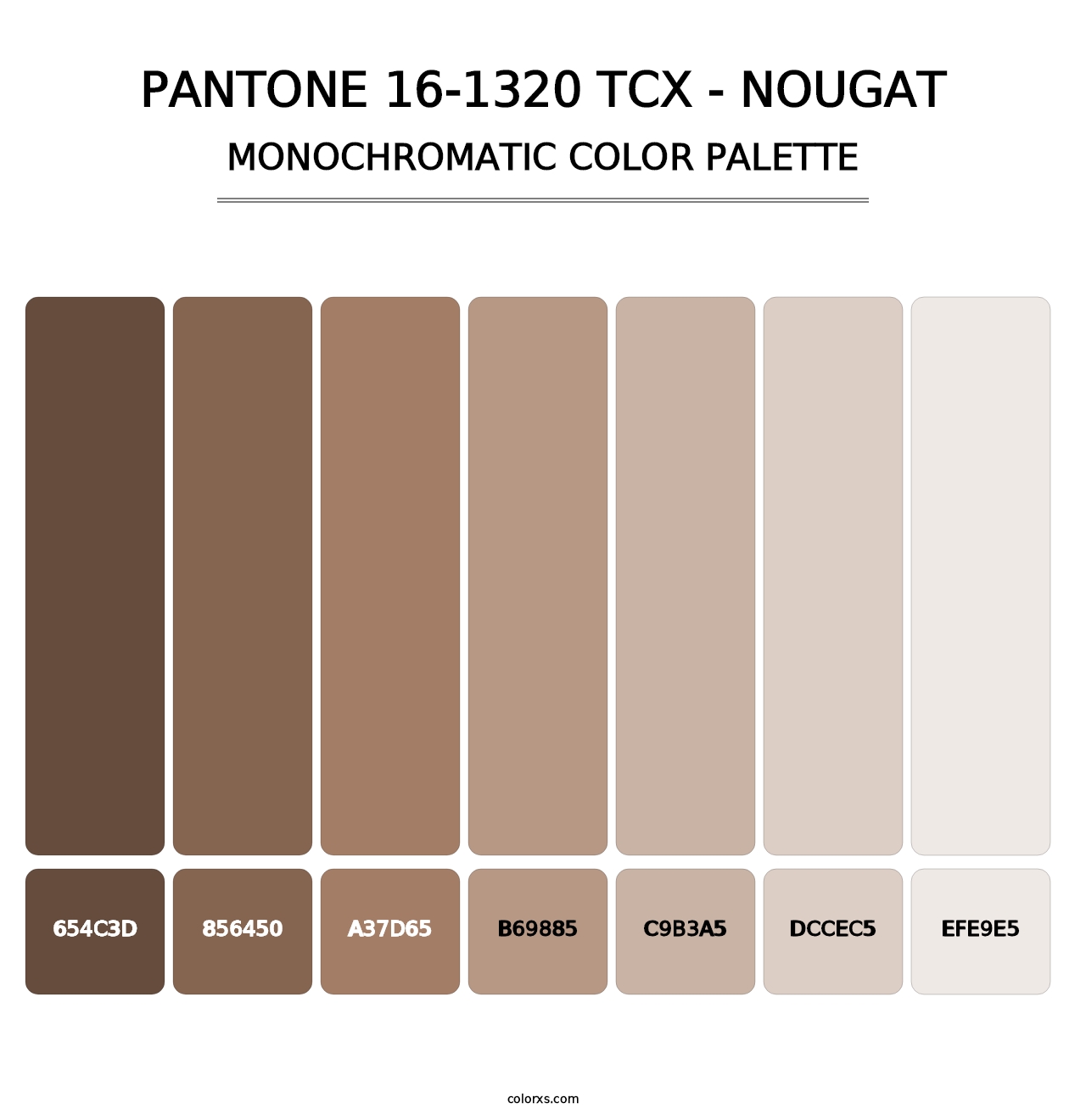 PANTONE 16-1320 TCX - Nougat - Monochromatic Color Palette