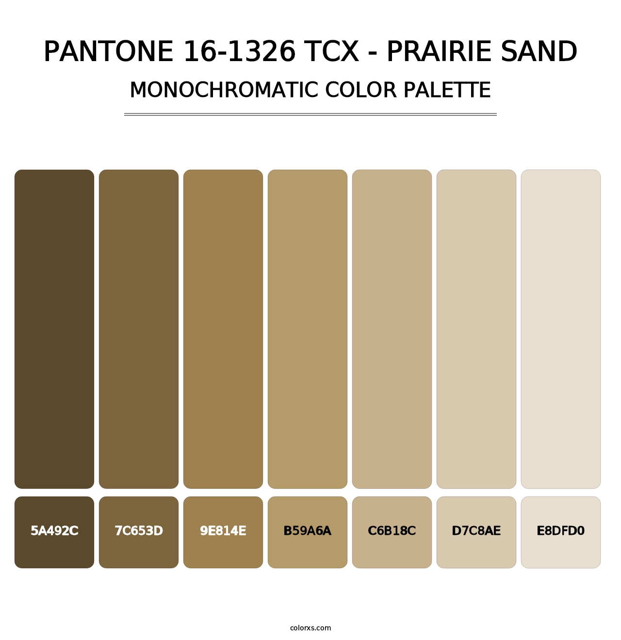 PANTONE 16-1326 TCX - Prairie Sand - Monochromatic Color Palette