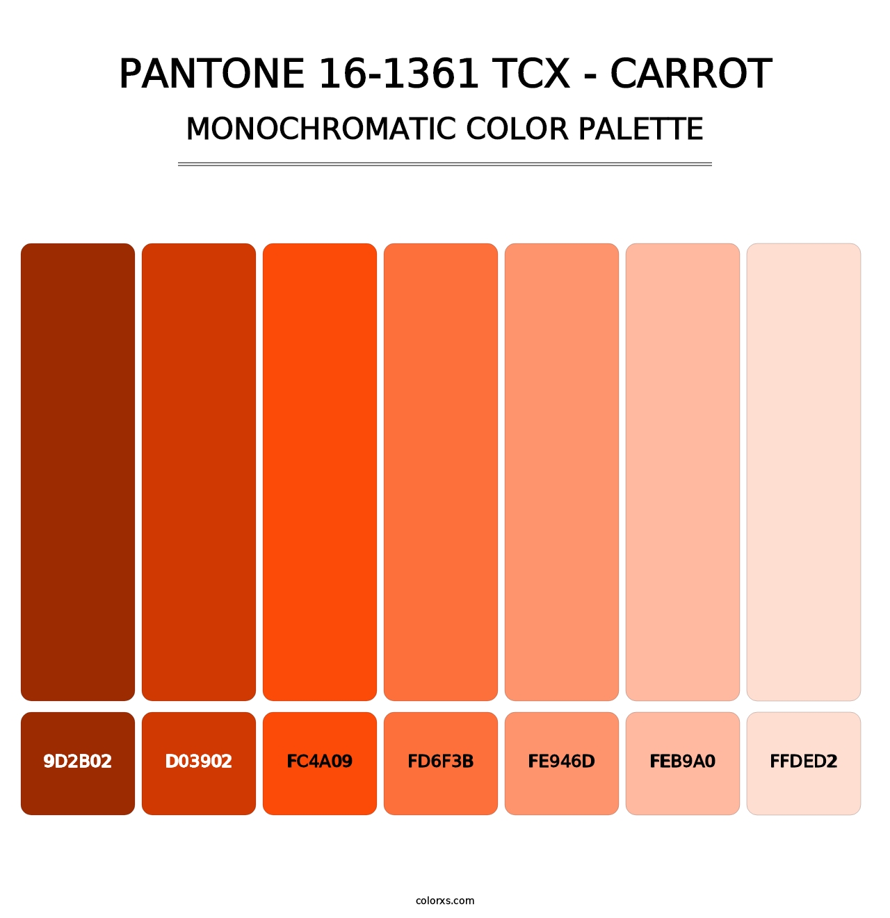 PANTONE 16-1361 TCX - Carrot - Monochromatic Color Palette