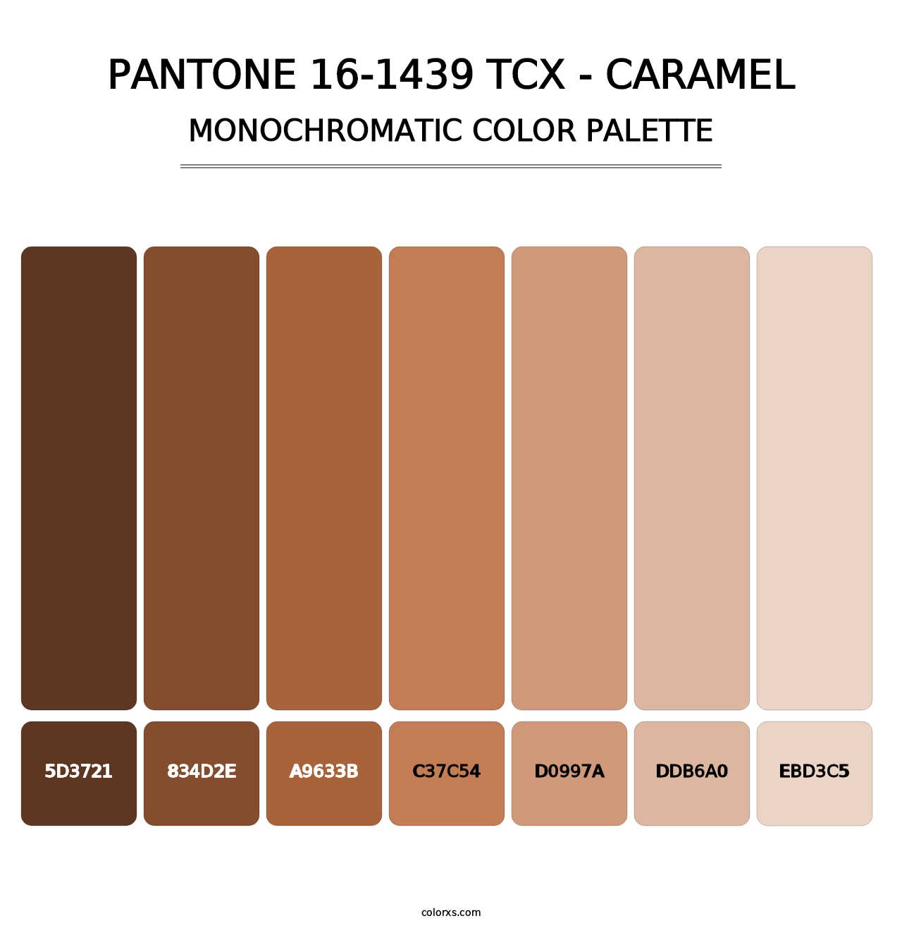 PANTONE 16-1439 TCX - Caramel - Monochromatic Color Palette