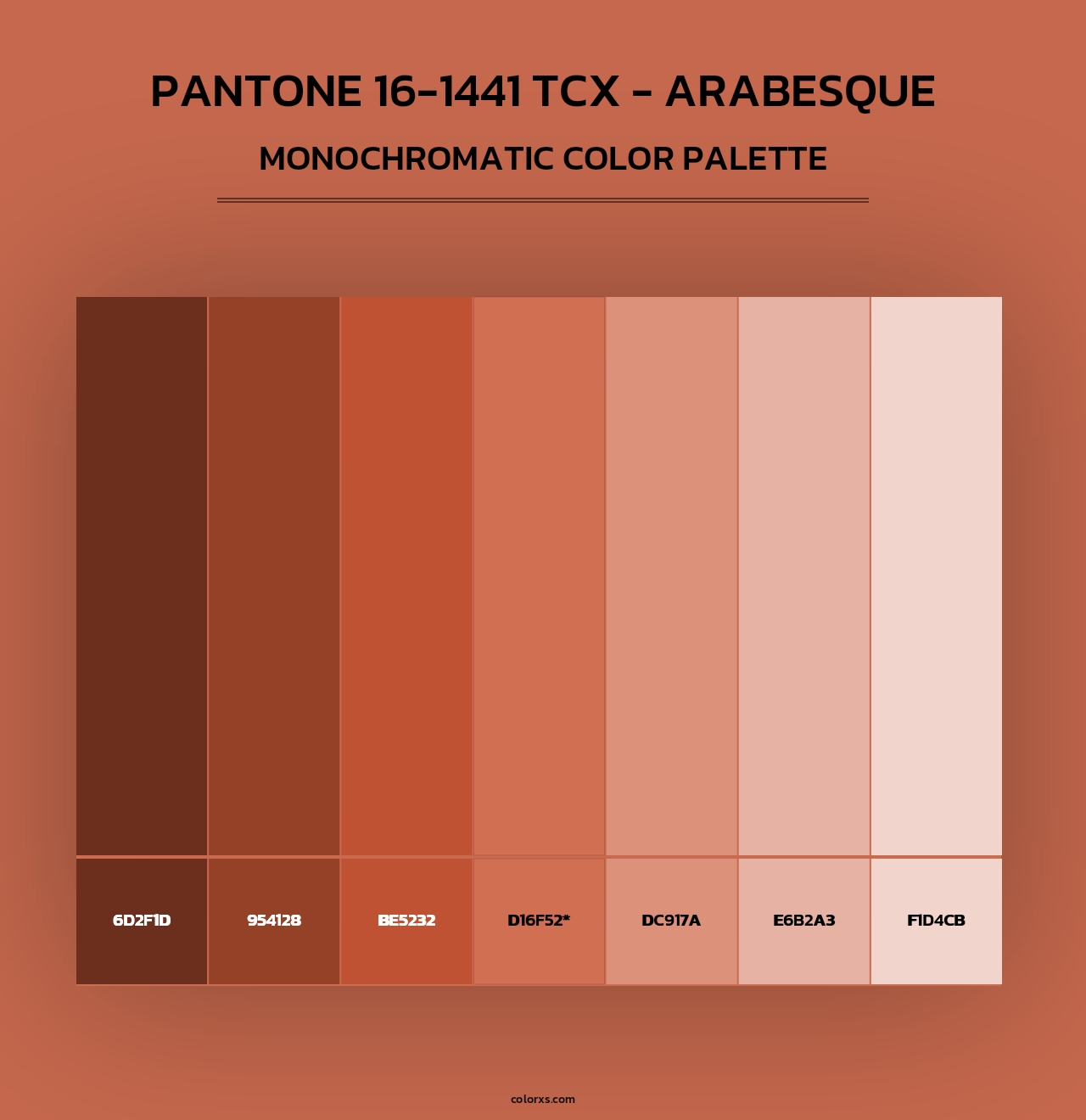 PANTONE 16-1441 TCX - Arabesque - Monochromatic Color Palette