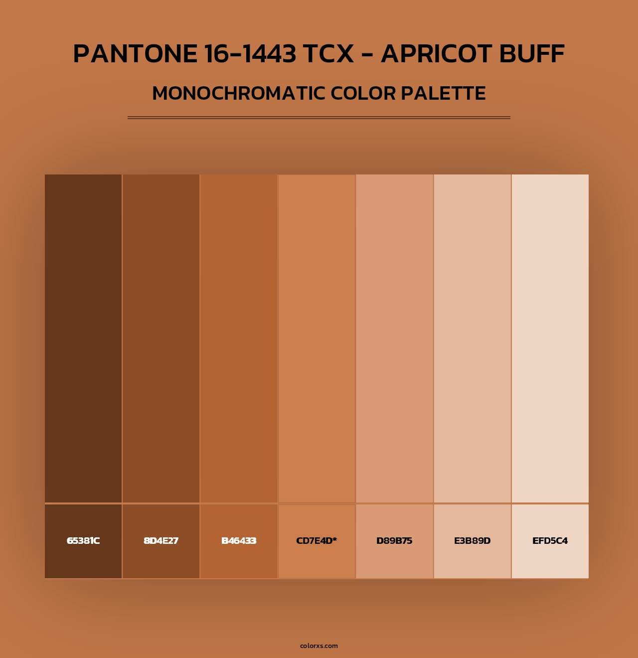 PANTONE 16-1443 TCX - Apricot Buff - Monochromatic Color Palette