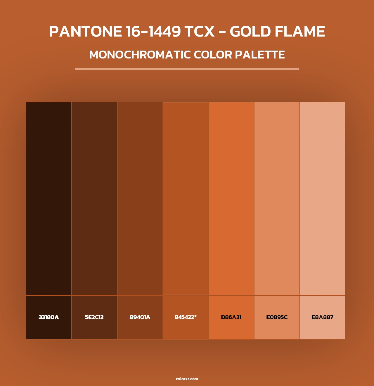 PANTONE 16-1449 TCX - Gold Flame - Monochromatic Color Palette