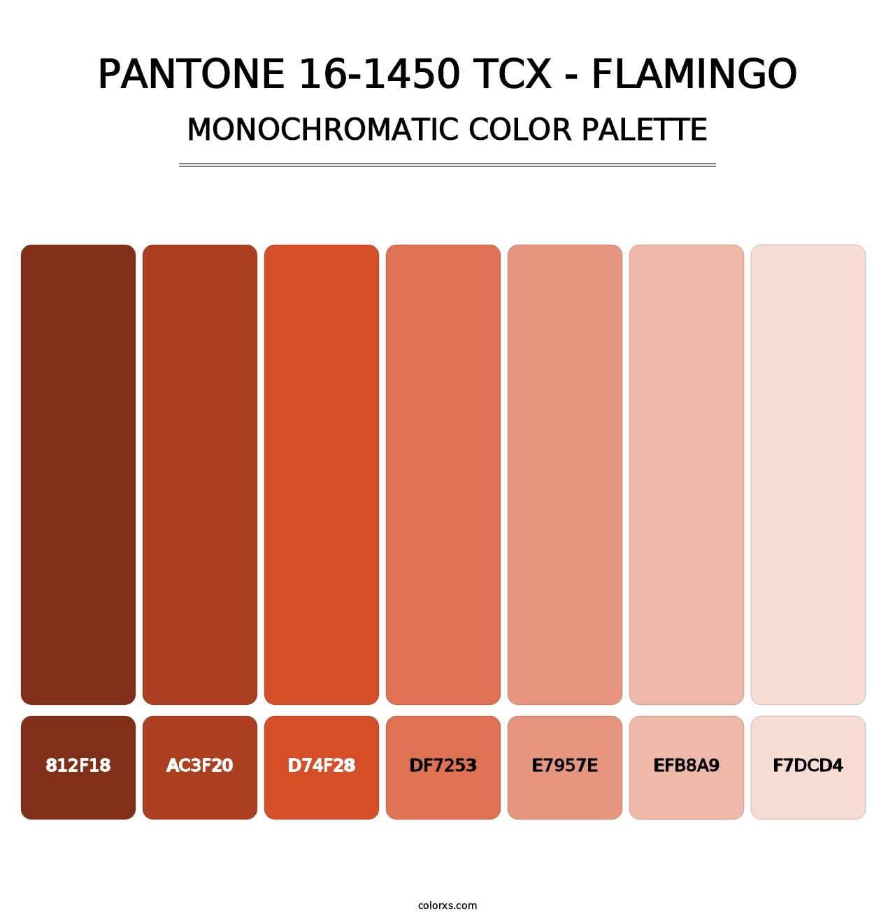 PANTONE 16-1450 TCX - Flamingo - Monochromatic Color Palette