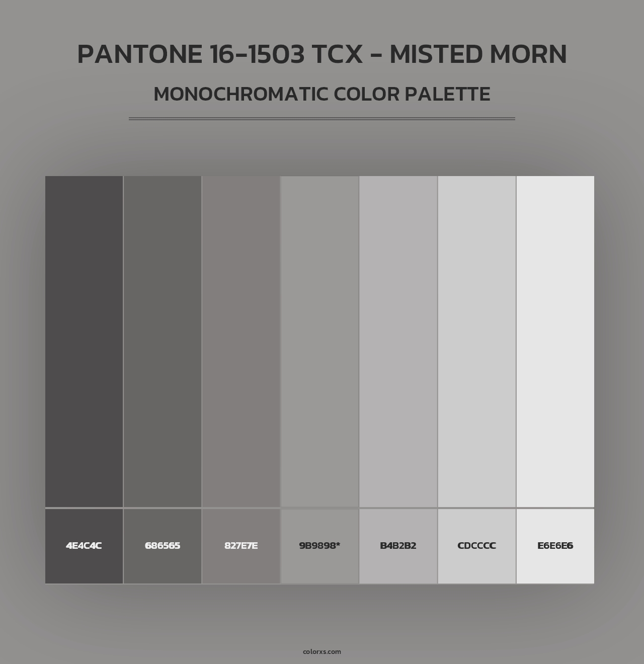 PANTONE 16-1503 TCX - Misted Morn - Monochromatic Color Palette