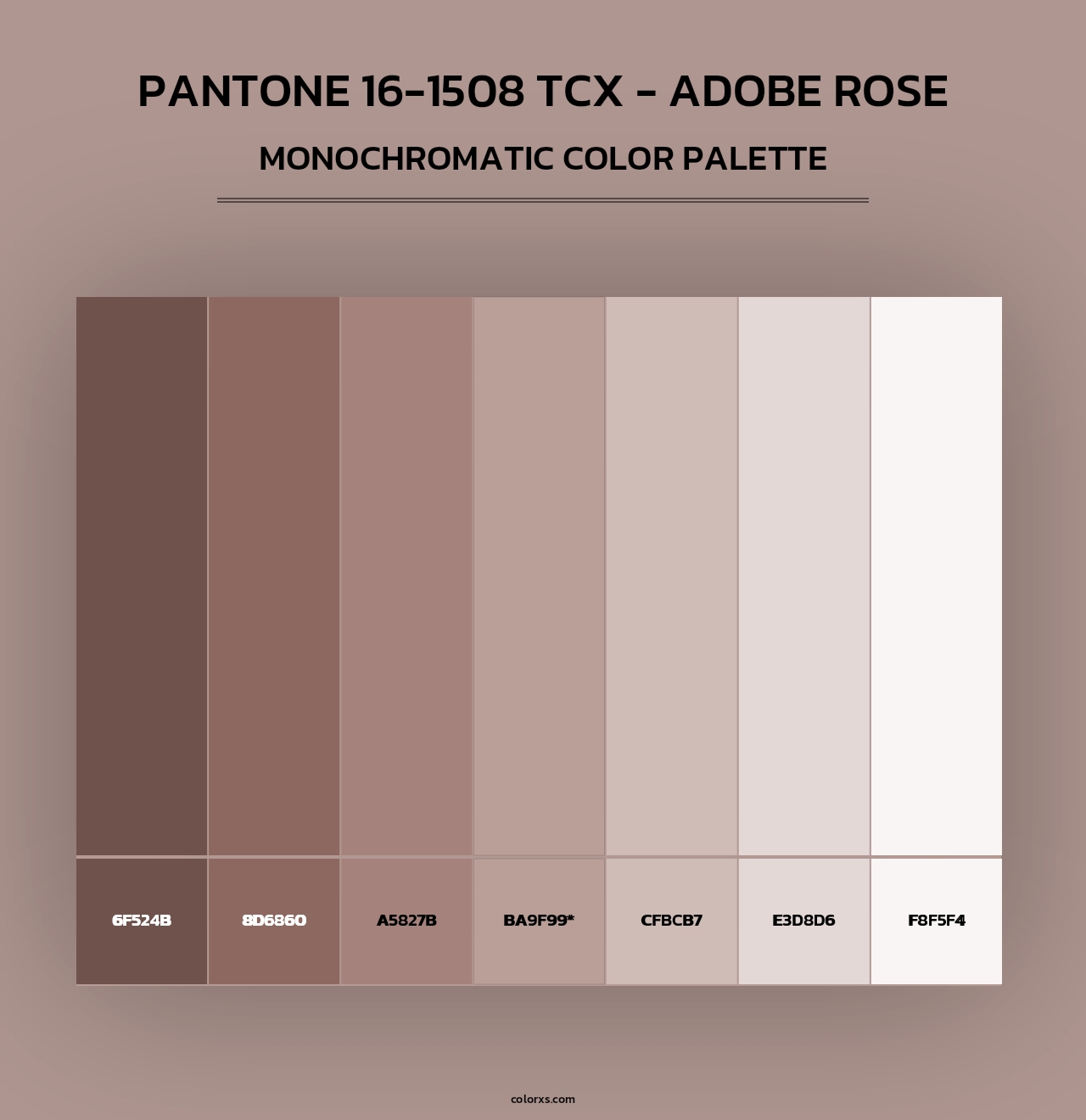PANTONE 16-1508 TCX - Adobe Rose - Monochromatic Color Palette