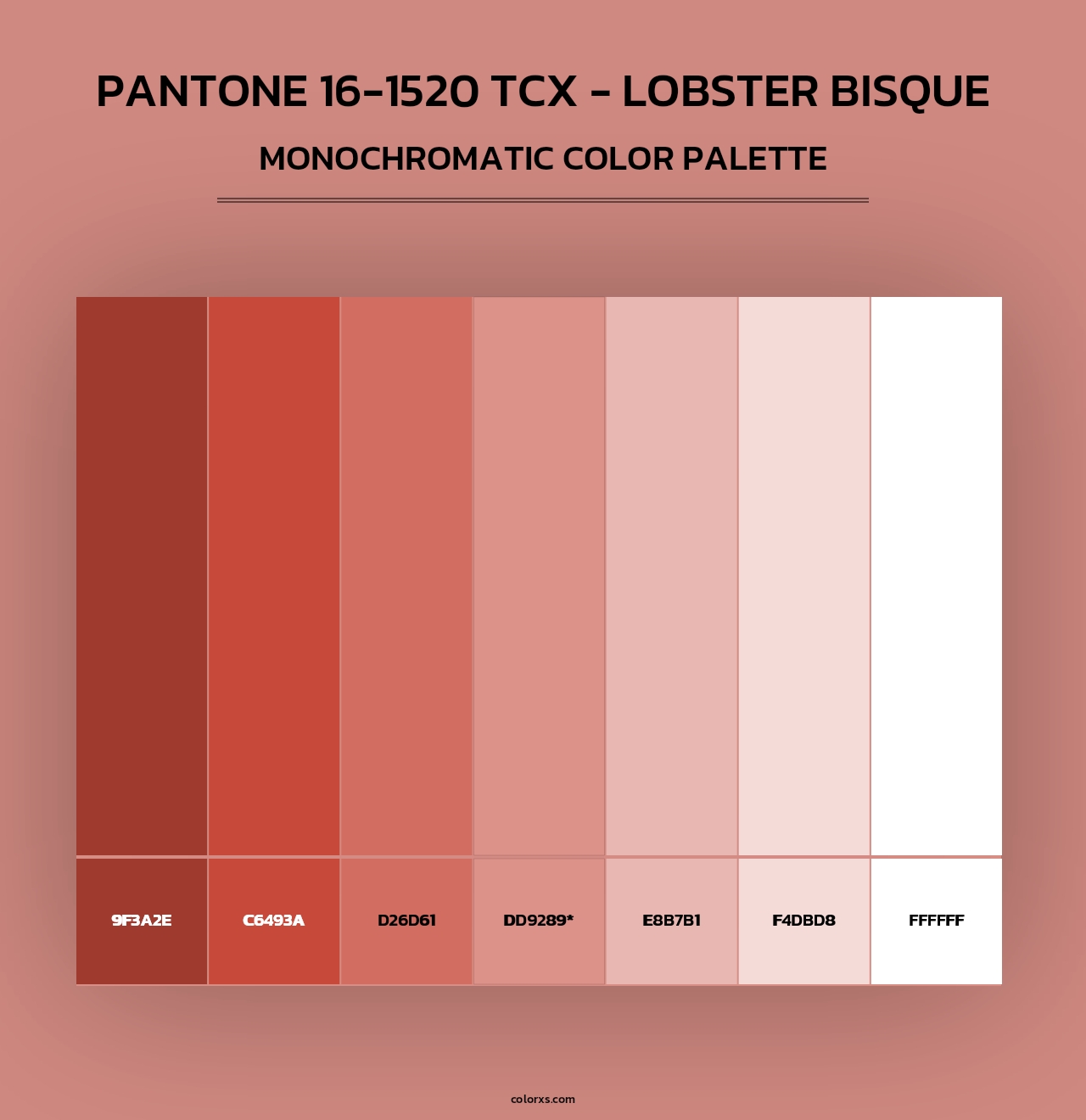 PANTONE 16-1520 TCX - Lobster Bisque - Monochromatic Color Palette