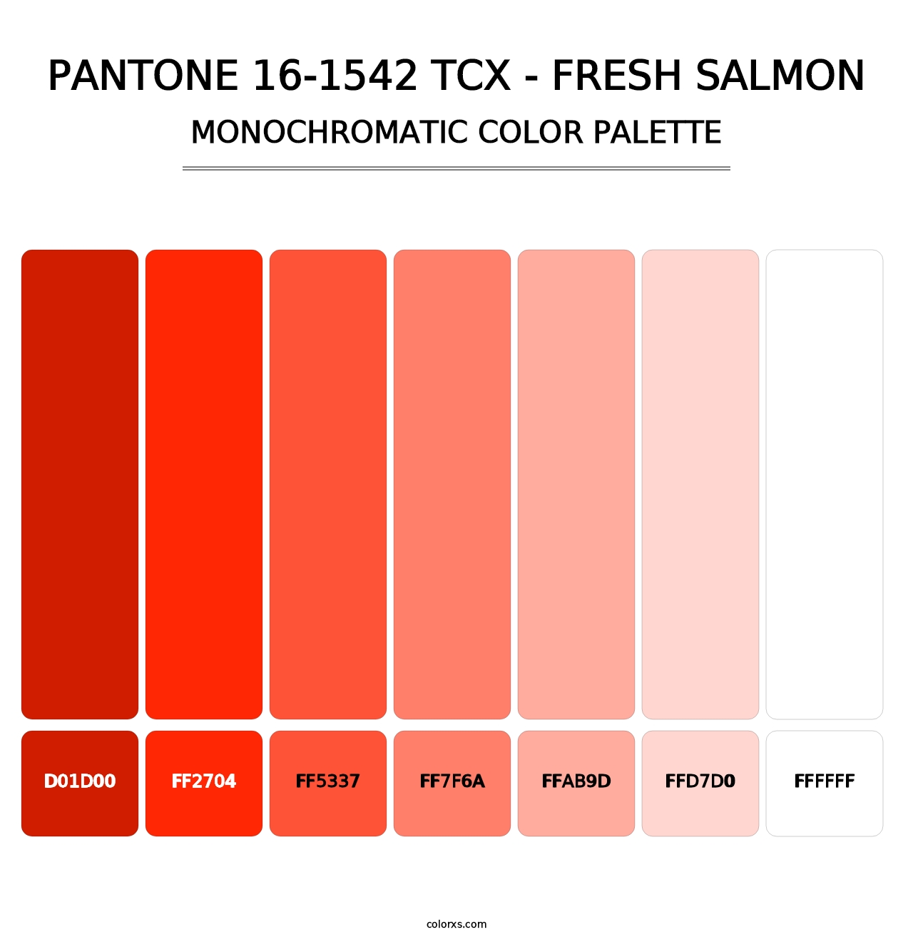 PANTONE 16-1542 TCX - Fresh Salmon - Monochromatic Color Palette