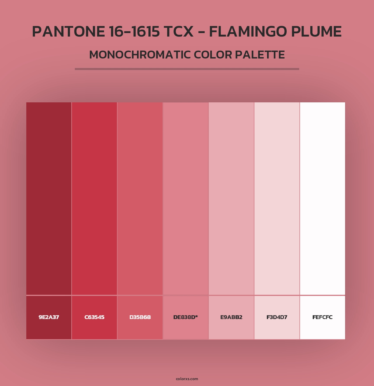 PANTONE 16-1615 TCX - Flamingo Plume - Monochromatic Color Palette