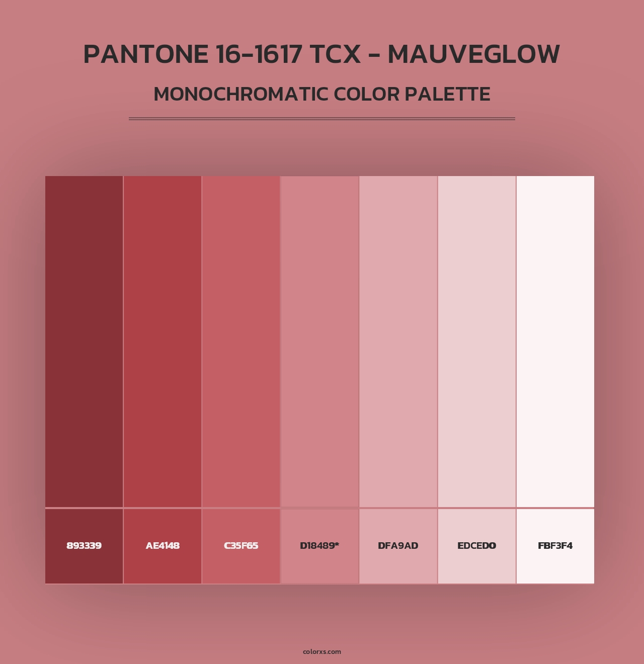 PANTONE 16-1617 TCX - Mauveglow - Monochromatic Color Palette