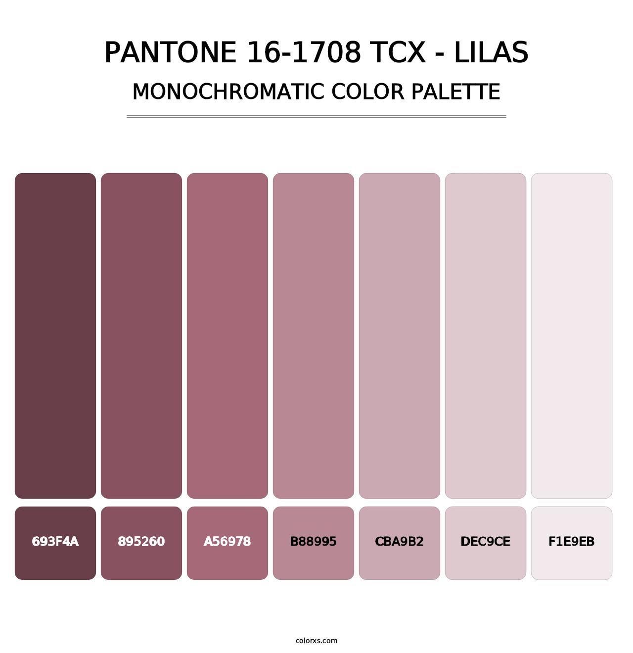 PANTONE 16-1708 TCX - Lilas - Monochromatic Color Palette