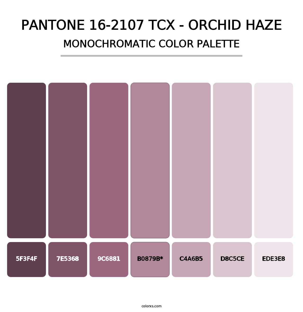 PANTONE 16-2107 TCX - Orchid Haze - Monochromatic Color Palette