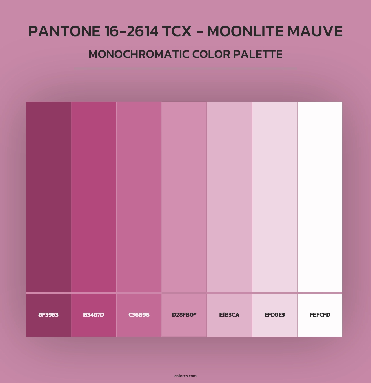PANTONE 16-2614 TCX - Moonlite Mauve - Monochromatic Color Palette