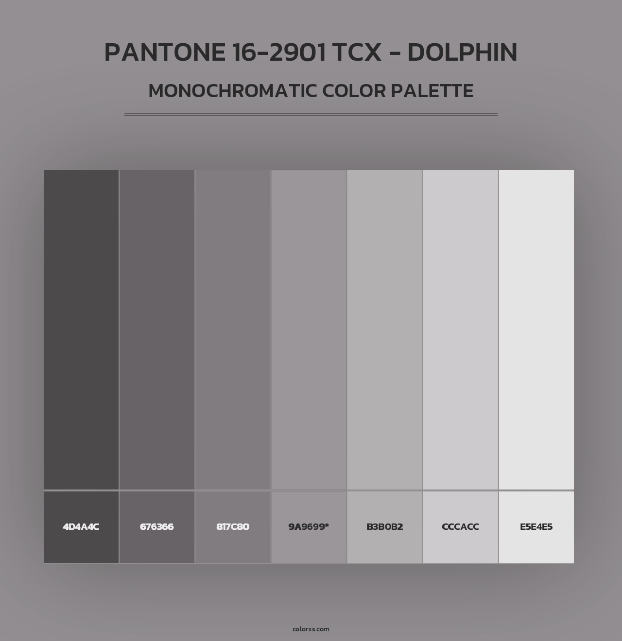 PANTONE 16-2901 TCX - Dolphin - Monochromatic Color Palette