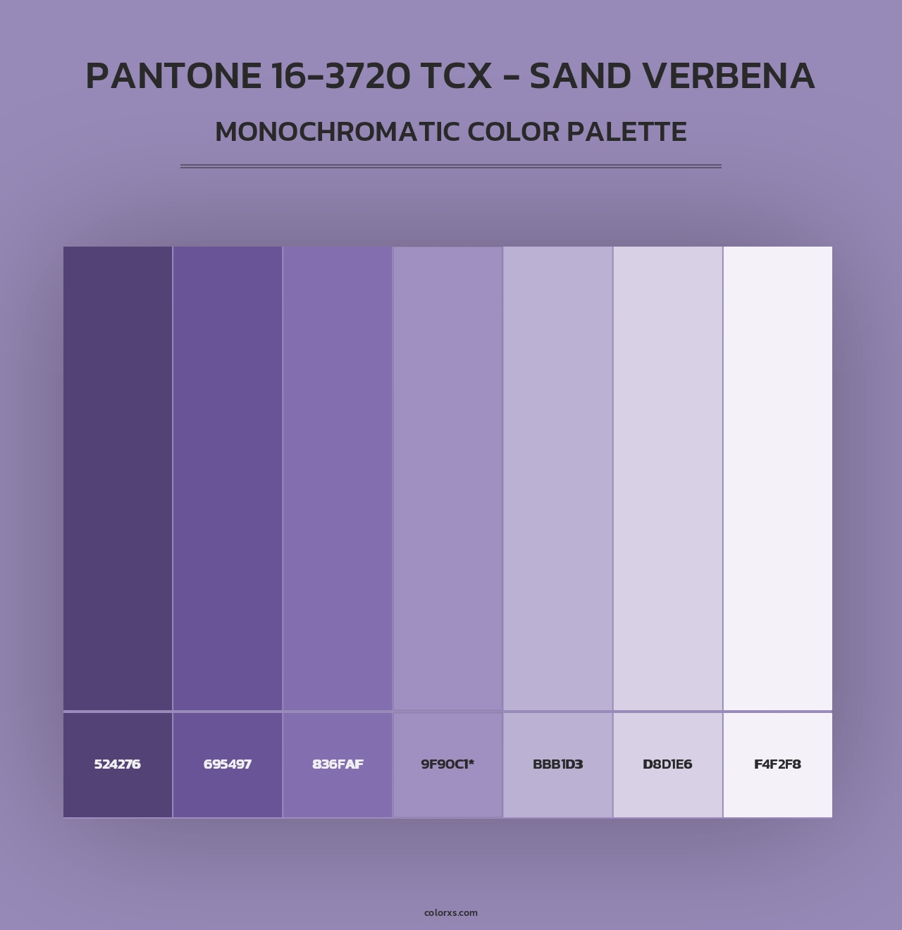 PANTONE 16-3720 TCX - Sand Verbena - Monochromatic Color Palette