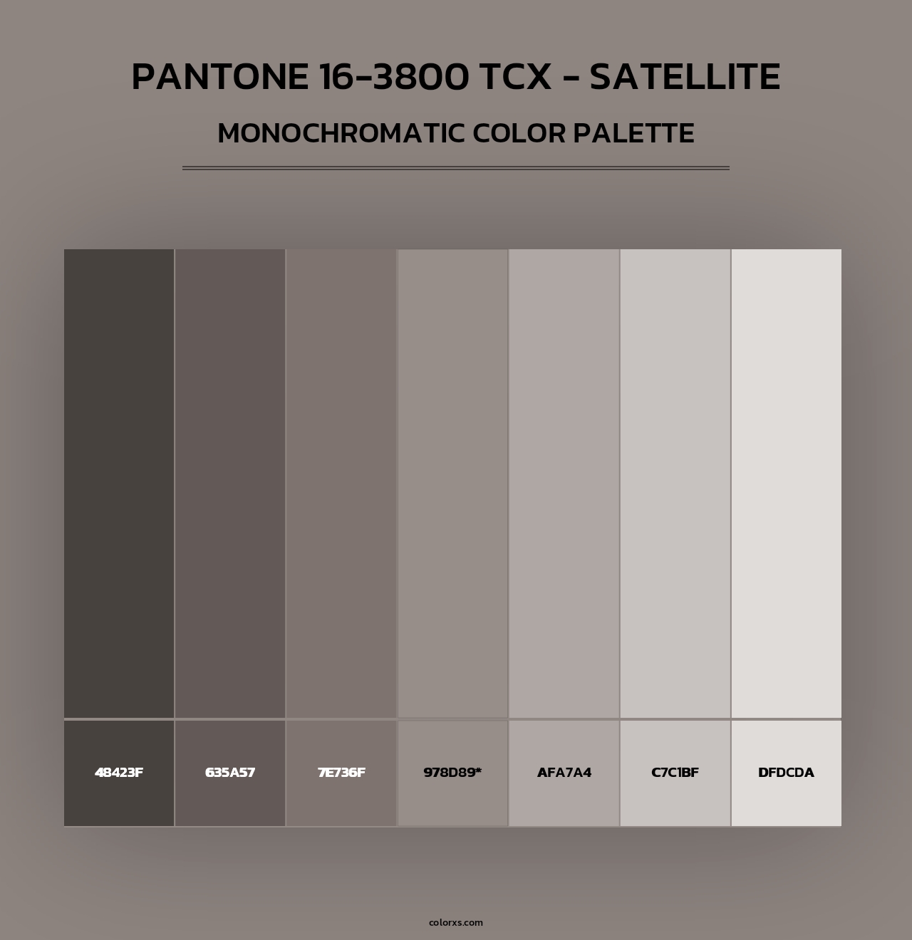 PANTONE 16-3800 TCX - Satellite - Monochromatic Color Palette