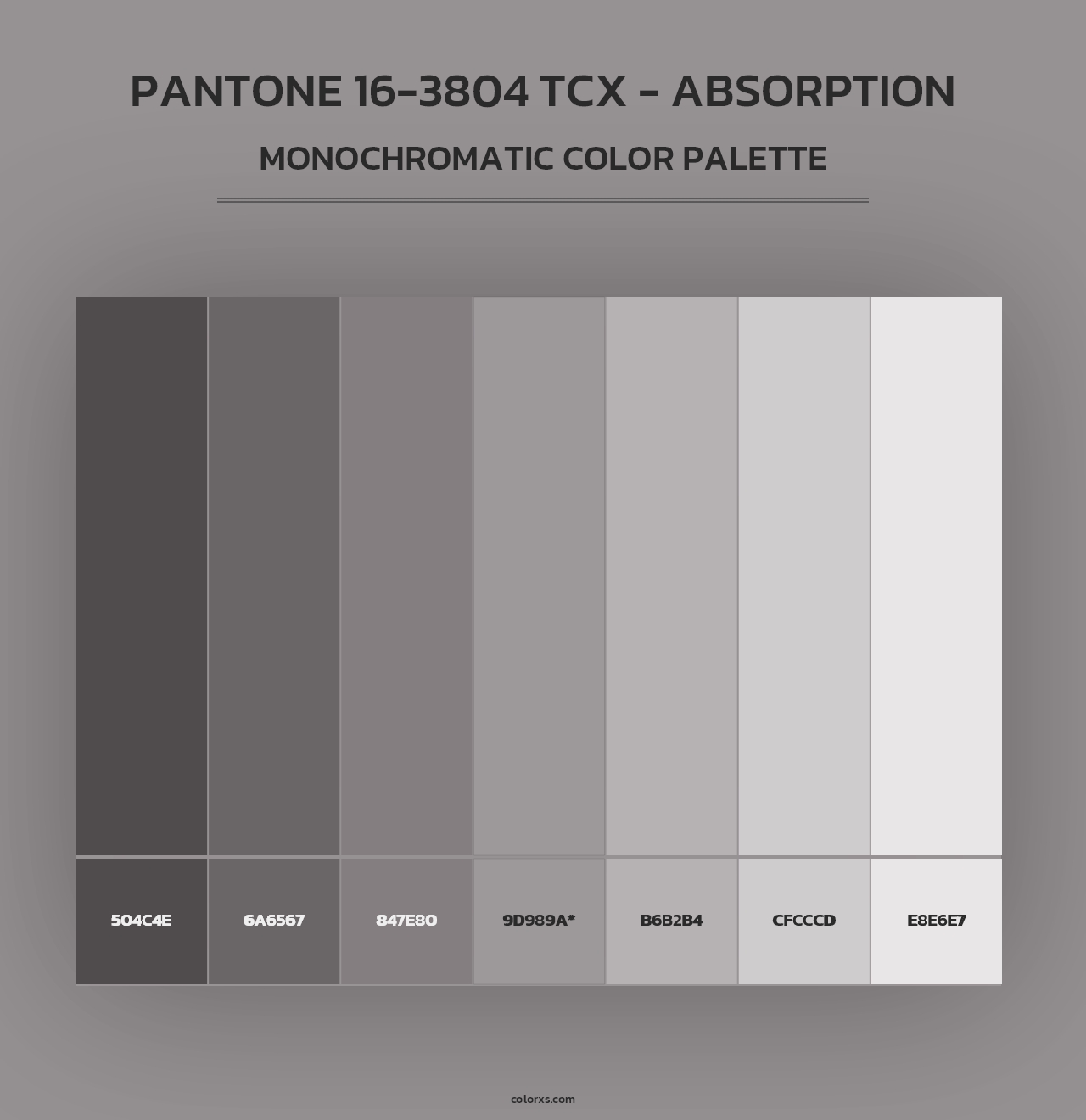 PANTONE 16-3804 TCX - Absorption - Monochromatic Color Palette