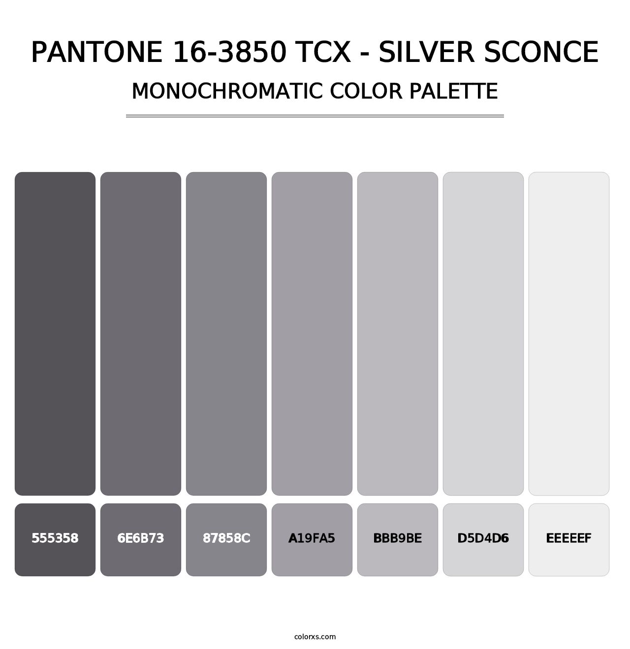 PANTONE 16-3850 TCX - Silver Sconce - Monochromatic Color Palette
