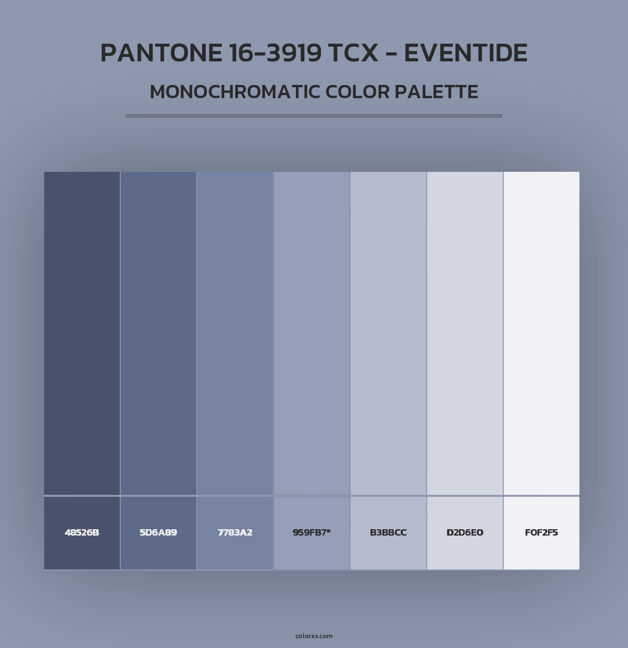 PANTONE 16-3919 TCX - Eventide - Monochromatic Color Palette