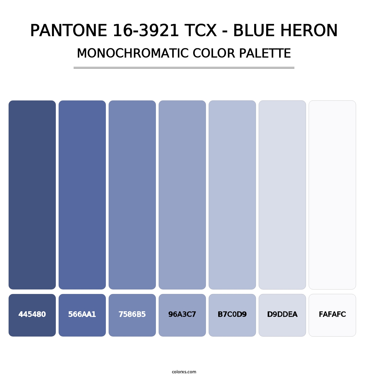 PANTONE 16-3921 TCX - Blue Heron - Monochromatic Color Palette