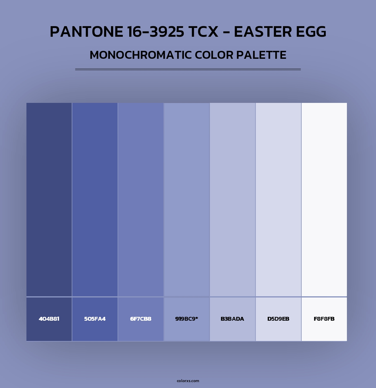 PANTONE 16-3925 TCX - Easter Egg - Monochromatic Color Palette