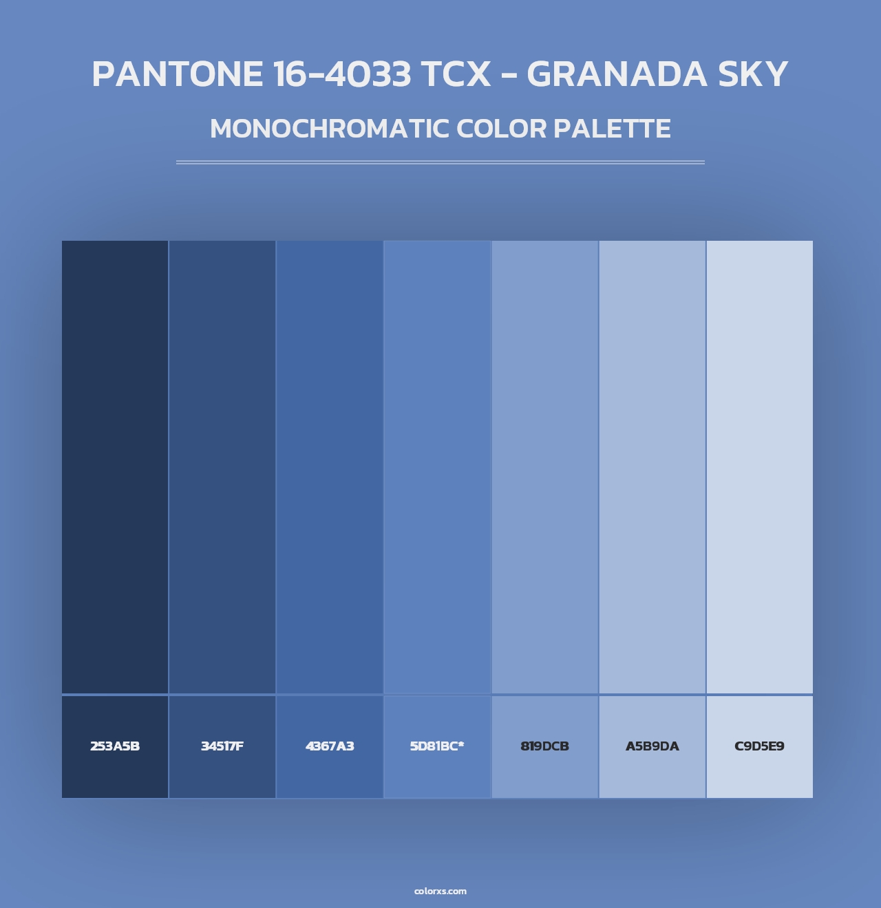 PANTONE 16-4033 TCX - Granada Sky - Monochromatic Color Palette