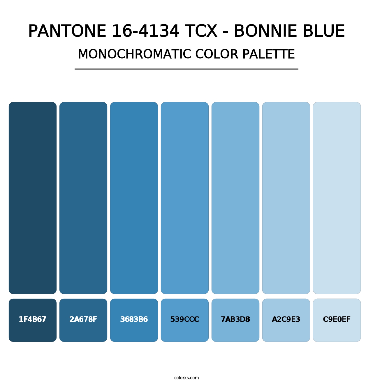 PANTONE 16-4134 TCX - Bonnie Blue - Monochromatic Color Palette