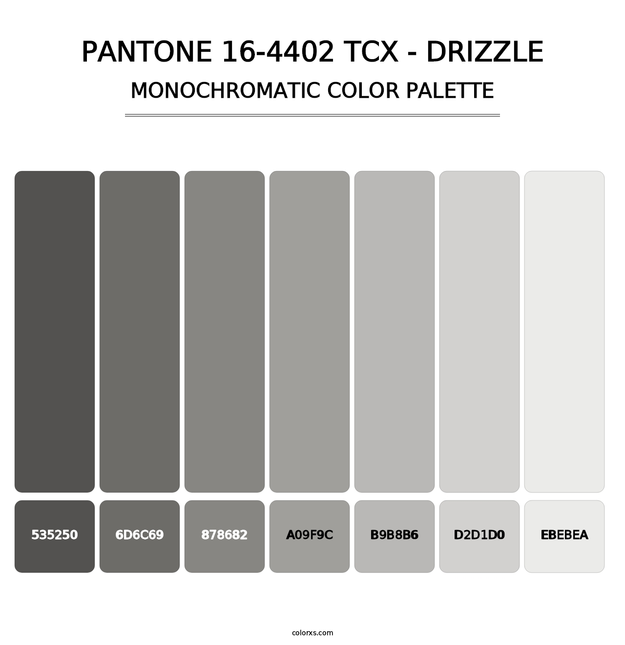 PANTONE 16-4402 TCX - Drizzle - Monochromatic Color Palette