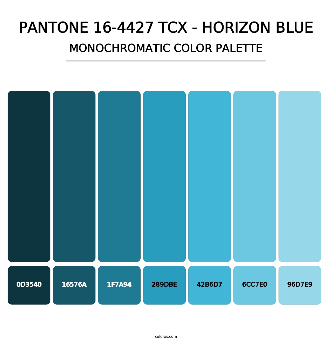 PANTONE 16-4427 TCX - Horizon Blue - Monochromatic Color Palette
